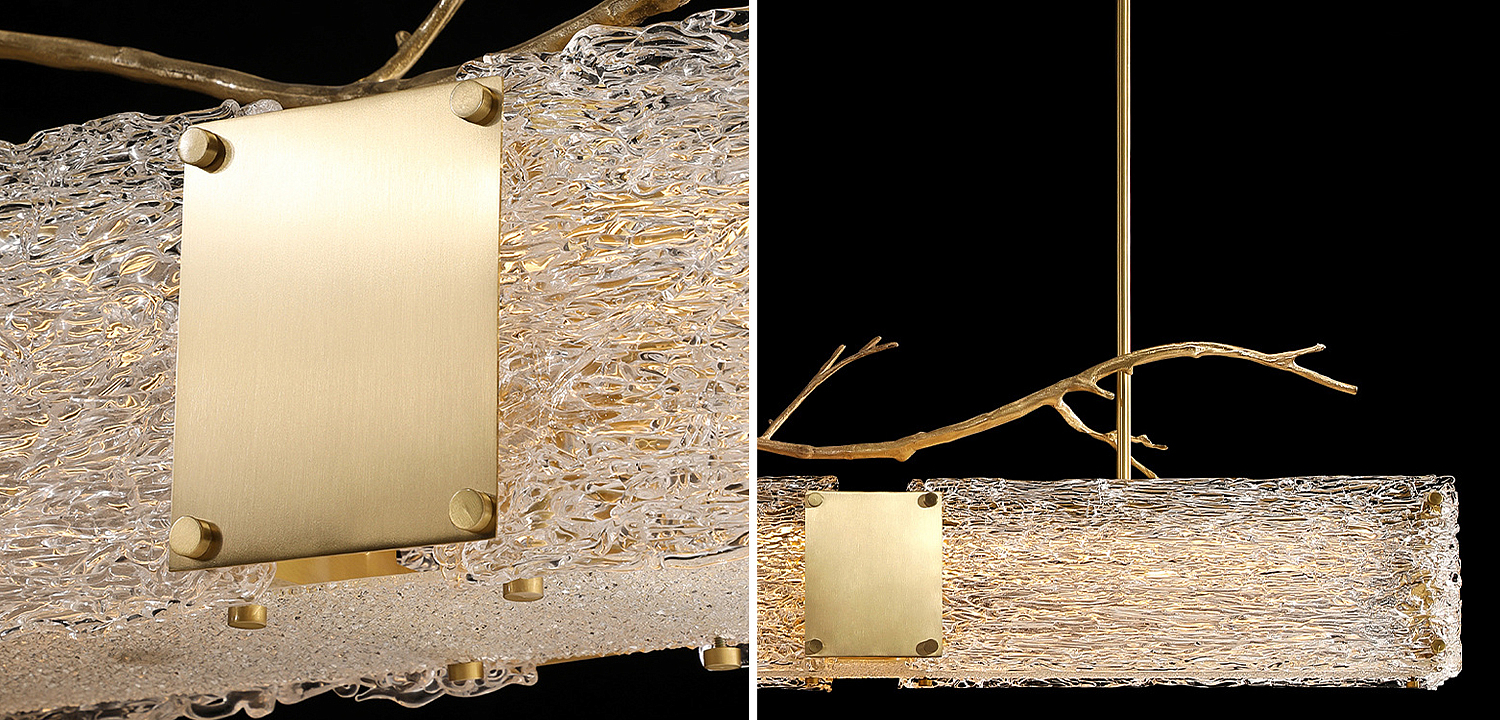 Линейная люстра Golden Branch Glass Chandelier Линейная люстра Golden Branch Glass Chandelier - Loft-Concept в Рязани