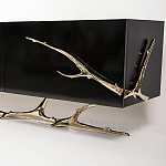 Дизайнерский комод чёрный глянцевый с основанием в виде золотых ветвей Meta Credenza  варинант исполнения - 1 | Loft Concept в Рязани