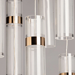 Люстра каскадная с прозрачными цилиндрическими плафонами Jenae Glass Tube Lighting варинант исполнения - 4 | Loft Concept в Рязани