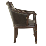 Кресло кожаное на 4-х деревянных ножках из массива березы Ethan Armchair brown варинант исполнения - 1 | Loft Concept в Рязани