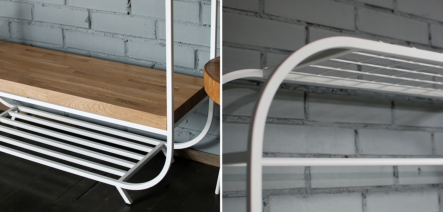 Рейл Lucco Industrial Metal Rust Clothes Rail Рейл Lucco Industrial Metal Rust Clothes Rail - Loft-Concept в Рязани