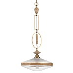 Подвесной светильник с плоским прозрачным плафоном и декоративной вставкой из текстурного камня Tectona  варинант исполнения - 1 | Loft Concept в Рязани