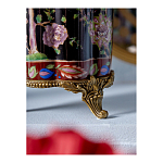 Ваза из фарфора черная с цветочной росписью и бронзовой стрекозой Spring Garden варинант исполнения - 7 | Loft Concept в Рязани