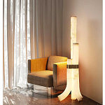 Торшер геометрический с тремя мраморными плафонами Marble Tripod варинант исполнения - 5 | Loft Concept в Рязани