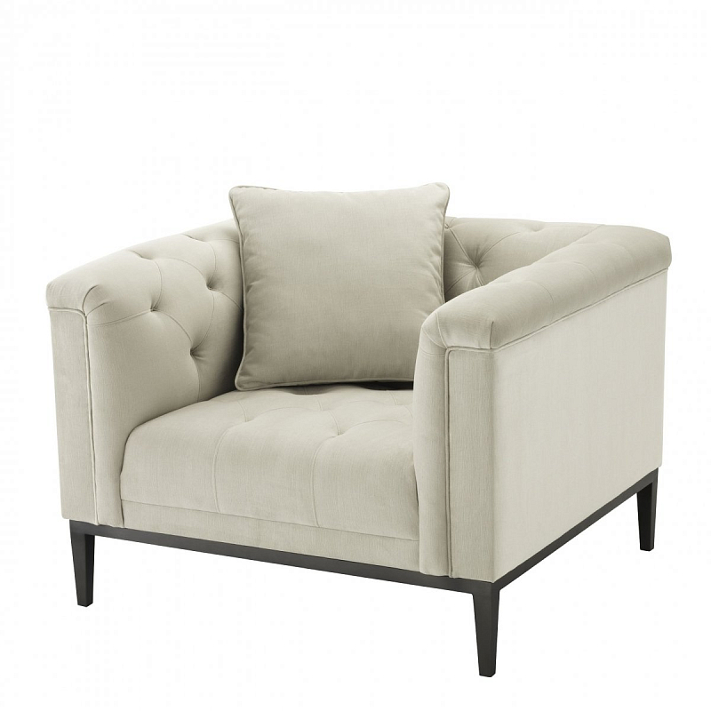 Кресло Eichholtz Chair Cesare Pebble grey Бежево-серый Темная бронза Кресло Eichholtz Chair Cesare Pebble grey Бежево-серый Темная бронза в Рязани | Loft Concept