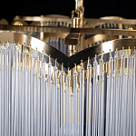 Люстра прямоугольная на цепях с прозрачными трубками и волнистым краем Nembus варинант исполнения - 11 | Loft Concept в Рязани