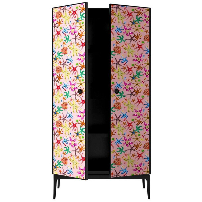Stiletto Cabinet Pink nautical print Розовый Черный матовый в Рязани | Loft Concept 