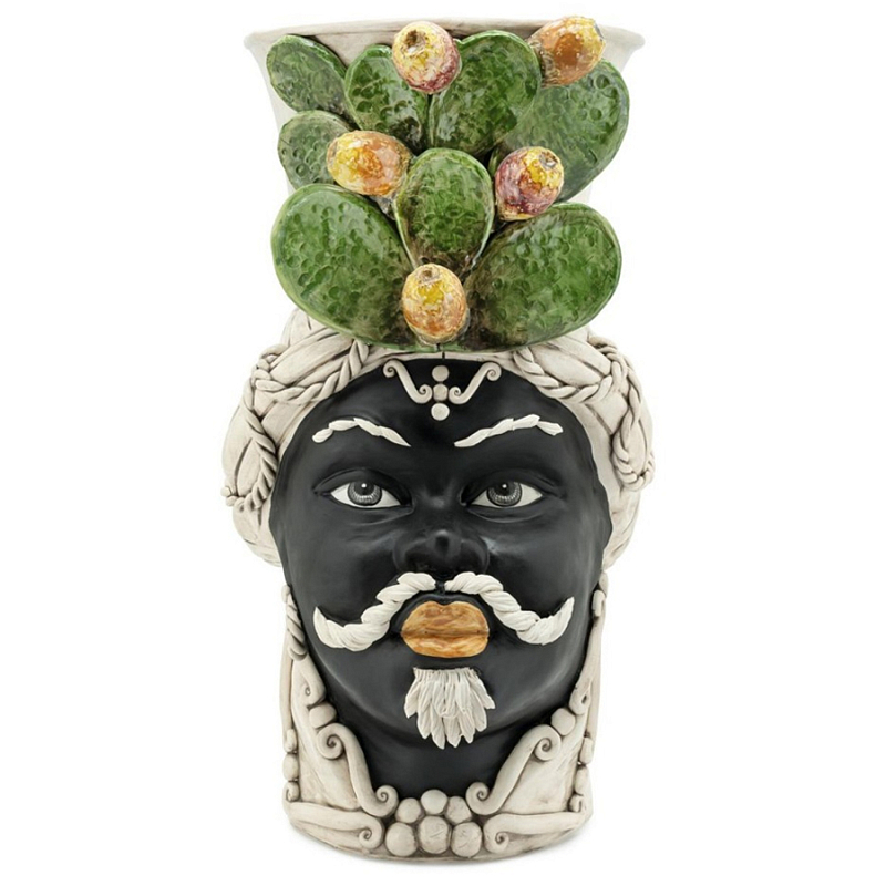 Ваза Vase Moro Man Fico Giant Черный Бежевый Зеленый Ваза Vase Moro Man Fico Giant Черный Бежевый Зеленый в Рязани | Loft Concept
