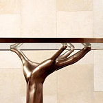 Обеденный стол с фигурным декором бронзового цвета Dichotomy racetrack варинант исполнения - 3 | Loft Concept в Рязани