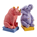 Держатель для книг Elephant and Rhinoceros Bookend варинант исполнения - 2 | Loft Concept в Рязани