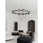 Люстра подвесная светодиодная в форме кольца Gray Ring Chandelier варинант исполнения - 2 | Loft Concept в Рязани