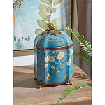 Ваза голубая с крышкой и цветочным узором Genuine Chinese Classics варинант исполнения - 2 | Loft Concept в Рязани