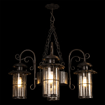 Уличная подвесная люстра с 4-мя цилиндрическими плафонами на цепях Elysian Lanterns варинант исполнения - 2 | Loft Concept в Рязани