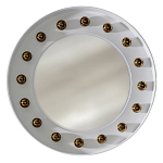 Зеркало белое с круглыми золотыми декоративными элементами Prince of the Church варинант исполнения - 1 | Loft Concept в Рязани