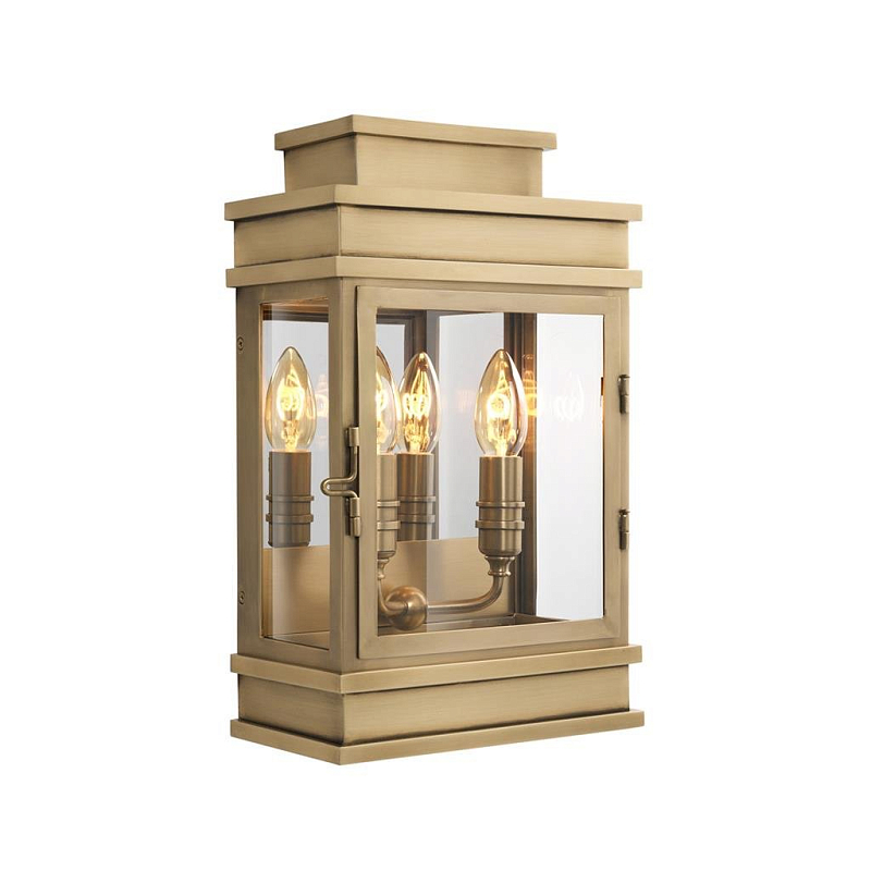 Бра Eichholtz Wall Lamp Linley S Латунь Античная полированная Прозрачный (Transparent) Бра Eichholtz Wall Lamp Linley S Латунь Античная полированная Прозрачный (Transparent) в Рязани | Loft Concept