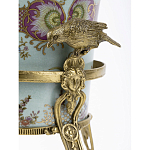 Ваза из голубого фарфора с рисунком птиц и цветов и декоративными элементами Blue Garden варинант исполнения - 4 | Loft Concept в Рязани