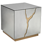 Столик журнальный зеркальный с золотым декором Gold Painted Mirror Table варинант исполнения - 1 | Loft Concept в Рязани