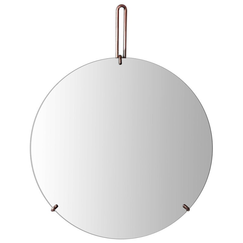 Круглое зеркало на металлическом подвесе Laier Mirror Медь Зеркало в Рязани | Loft Concept 