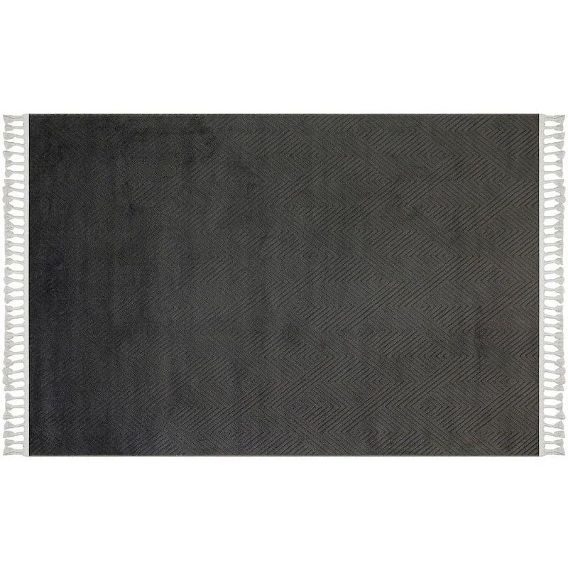 Ковер из полиэстера Black and white continent Черный Ковер из полиэстера Black and white continent Черный в Рязани | Loft Concept