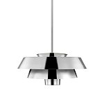 Подвесной светильник с широким многоярусным металлическим плафоном цвета никель в современном стиле Feiss варинант исполнения - 1 | Loft Concept в Рязани