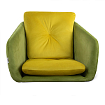 Стул с мягкой обивкой из велюра и подъемно-поворотным механизмом на колесиках Mason Green and Yellow варинант исполнения - 3 | Loft Concept в Рязани