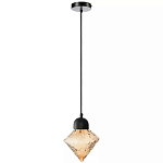 Подвесной светильник с янтарным рельефным плафоном Lamp with Frozen Glass Effect варинант исполнения - 1 | Loft Concept в Рязани