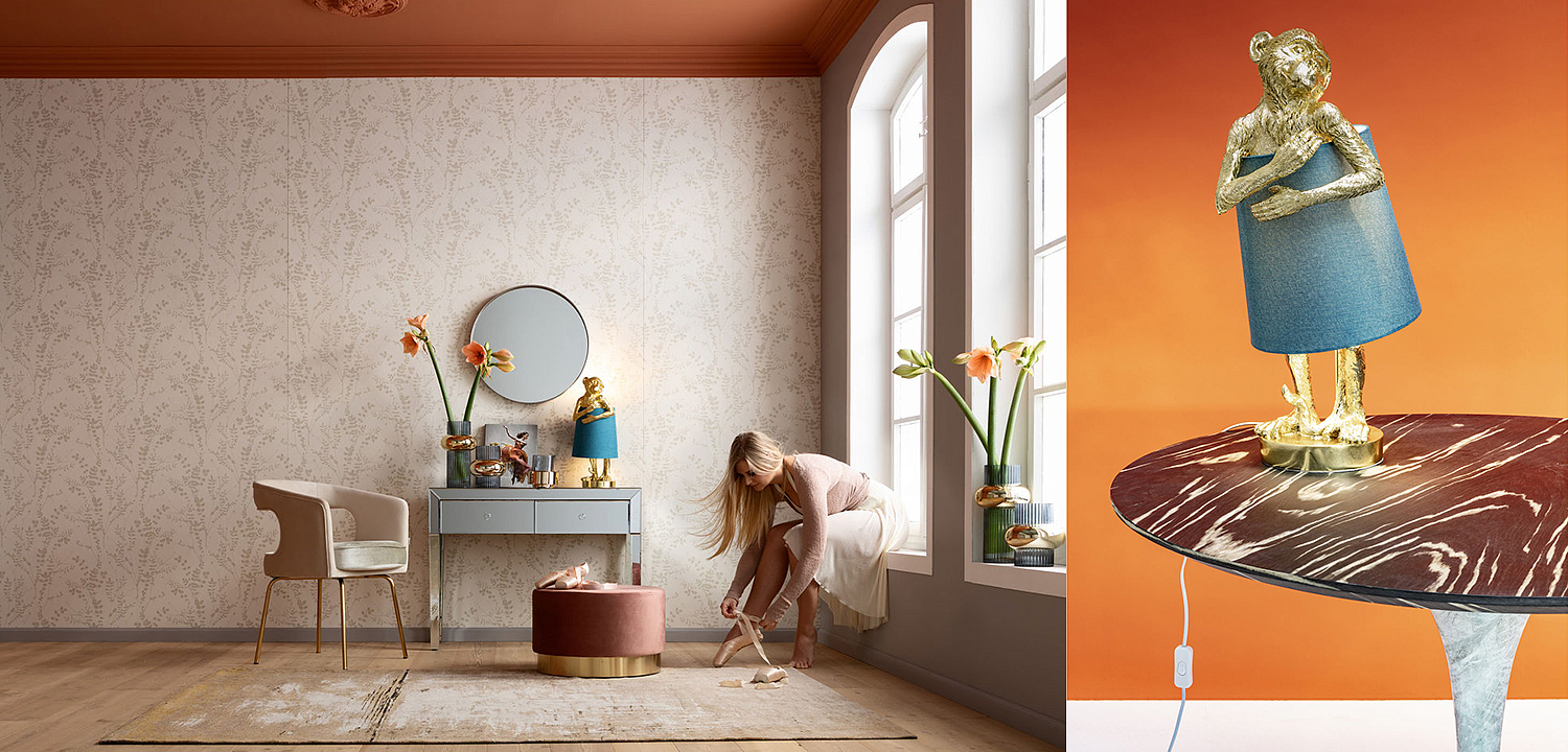 Настольная лампа Golden Monkey Hugging Lampshade - Loft-Concept в Рязани