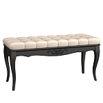 Банкетка из массива бука с бежевой обивкой из велюра Black Provence варинант исполнения - 1 | Loft Concept в Рязани