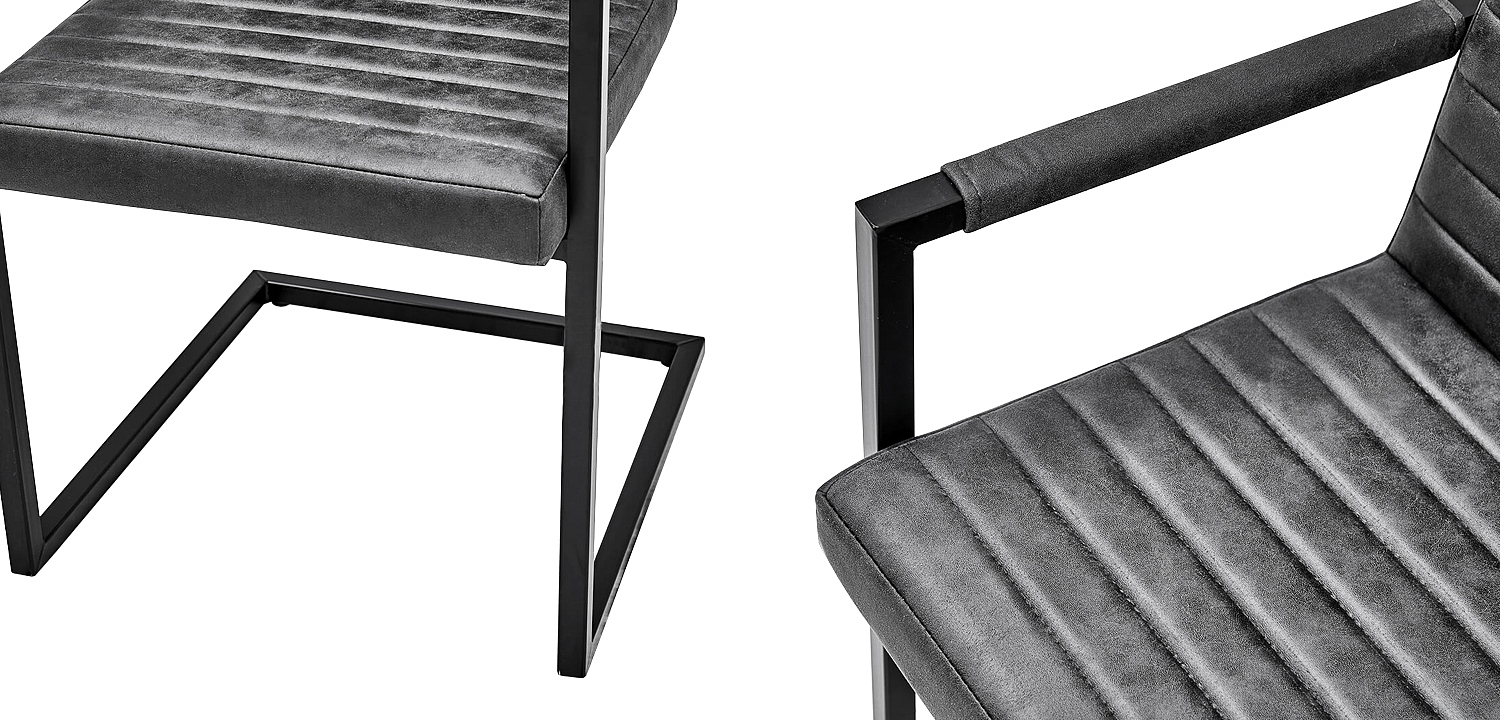 Стул с подлокотниками Dalak Stool Grey Стул с подлокотниками Dalak Stool Grey - Loft-Concept в Рязани