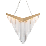 Люстра золотого цвета в форме галочки с каскадом длинных прозрачных трубок Eurofase варинант исполнения - 1 | Loft Concept в Рязани