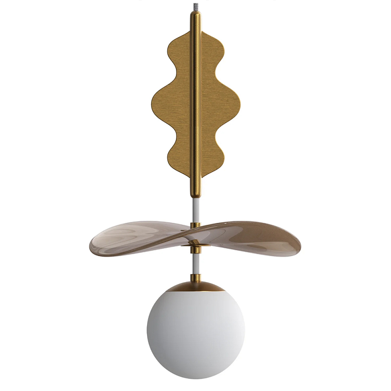 Подвес Bloomy 3 Бежевый Белый Латунь в Рязани | Loft Concept 