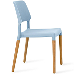 Пластиковый стул на ножках из массива бука Ferret Blue варинант исполнения - 3 | Loft Concept в Рязани