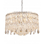 Люстра круглая с хрустальными подвесками на серебряном каркасе Roul Crystal Light варинант исполнения - 4 | Loft Concept в Рязани