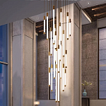 Люстра в современном стиле с 30-ю каскадными светодиодными лампами Golden LED Rain варинант исполнения - 3 | Loft Concept в Рязани