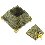 Шкатулка пирамида из натурального камня змеевик Stone Casket варинант исполнения - 2 | Loft Concept в Рязани