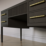 Большой Рабочий стол Primo с 5 выдвижными ящиками Темный орех варинант исполнения - 3 | Loft Concept в Рязани