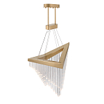 Люстра золотого цвета в форме галочки с каскадом длинных прозрачных трубок Eurofase варинант исполнения - 5 | Loft Concept в Рязани