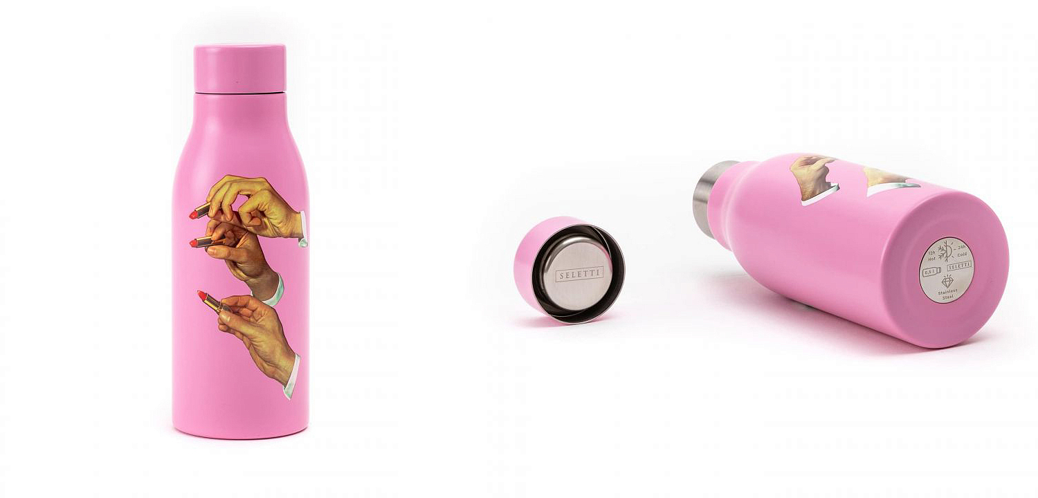 Бутылка Seletti Thermal Bottle Lipstick Pink Бутылка Seletti Thermal Bottle Lipstick Pink - Loft-Concept в Рязани