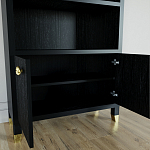 Книжный Стеллаж Elsa Dreams Black с задней стенкой варинант исполнения - 3 | Loft Concept в Рязани