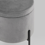 Серый пуф на черных ножках SANJAY варинант исполнения - 4 | Loft Concept в Рязани