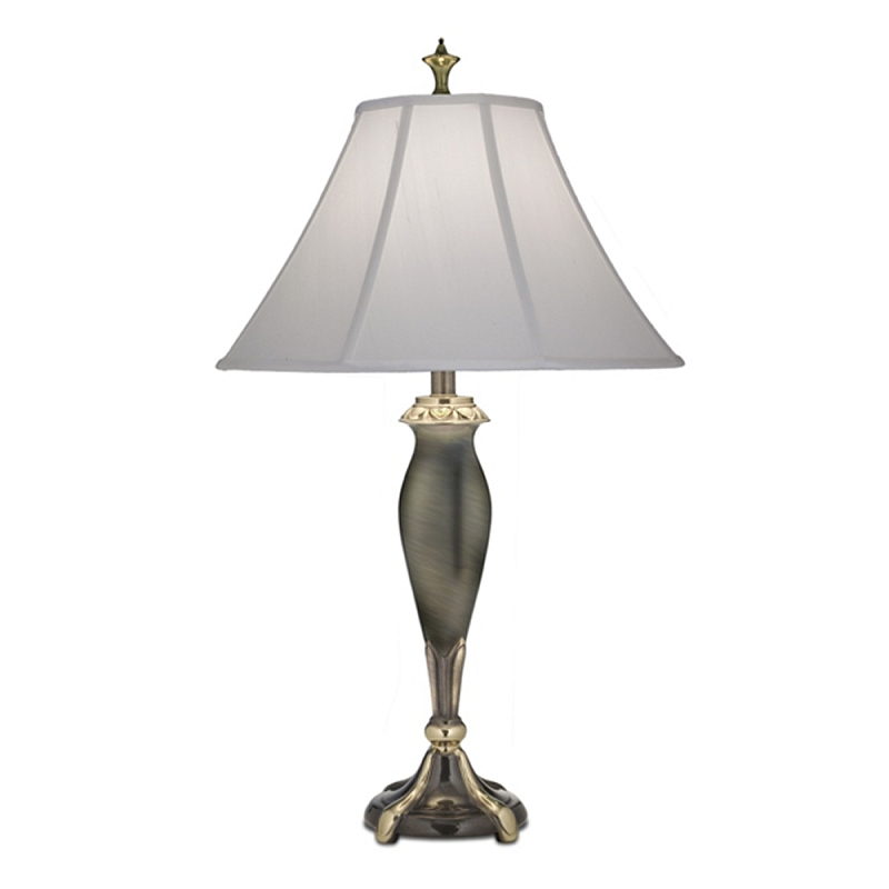 Настольная лампа с белым тканевым абажуром в форме колокола Stiffel Никель Золотой Графит Белый в Рязани | Loft Concept 