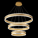 Люстра подвесная светодиодная с тремя золотистыми кольцами Ring Horizontal варинант исполнения - 2 | Loft Concept в Рязани