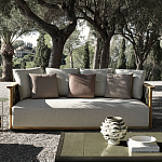 Дизайнерский уличный диван из массива дерева с плетеной спинкой PALINFRASCA Sofa варинант исполнения - 22 | Loft Concept в Рязани