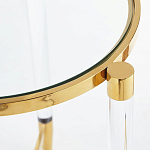 Золотой приставной столик с круглой стеклянной столешницей Weightless Table варинант исполнения - 4 | Loft Concept в Рязани