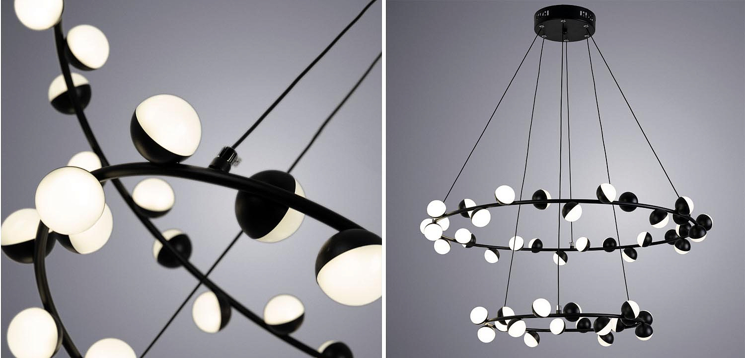 Люстра Vilelme Chandelier black double Люстра Vilelme Chandelier black double - Loft-Concept в Рязани