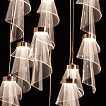 Люстра каскадная с 10-ю прозрачными плафонами Wave Line варинант исполнения - 5 | Loft Concept в Рязани