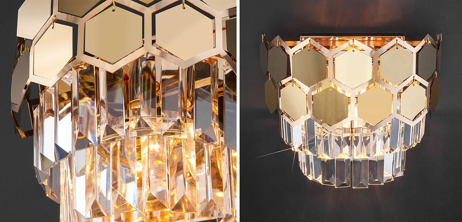 Бра Hanging Hexagon Moira Sconce gold Бра Hanging Hexagon Moira Sconce gold - Loft-Concept в Рязани