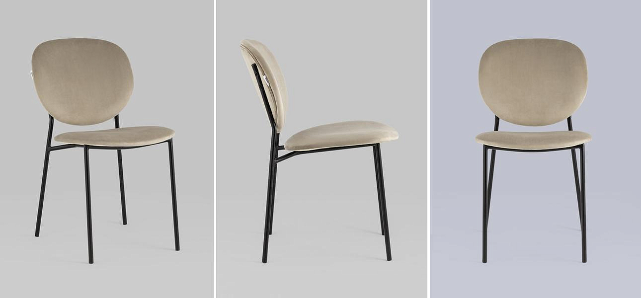 Стул Stanley Chair Бежевый Велюр Стул Stanley Chair Бежевый Велюр - Loft-Concept в Рязани
