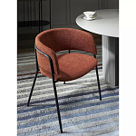 Стул полукруглый мягкий с буклированной обивкой Chair with Boucle Upholstery варинант исполнения - 2 | Loft Concept в Рязани