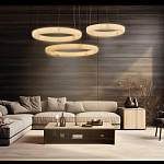 Люстра с 3-мя кольцами из натурального камня Minerals of Light варинант исполнения - 3 | Loft Concept в Рязани